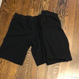 2 black sweatshorts